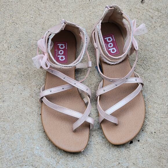 Pink Shimmery Pink Gladiator Sandals EDL Presents Girl Pop Sz 5 - Picture 5 of 5